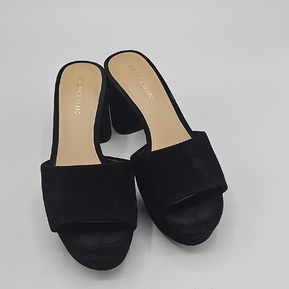 Veronica Beard Black Suede Mules